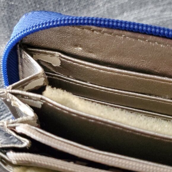 New Nine West Royal Blue Zip-Around Wallet - Picture 7 of 12